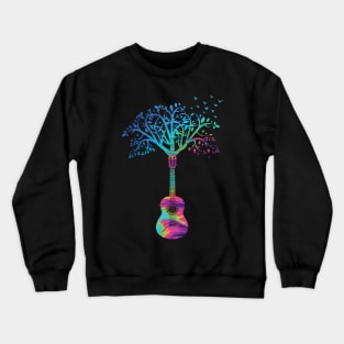 Classical Guitar Tree Texture Theme Crewneck Sweatshirt